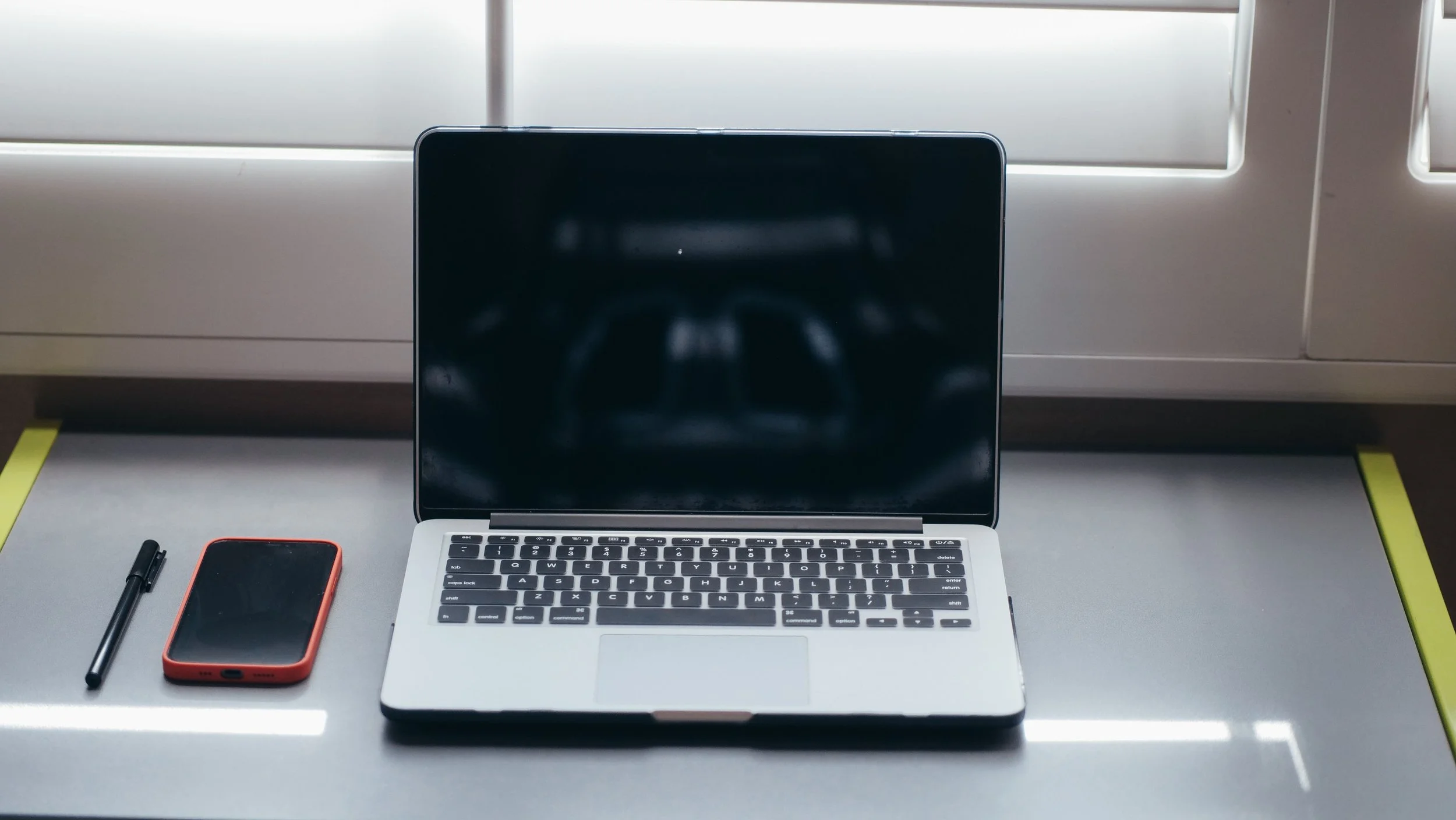 Laptop placed on a table