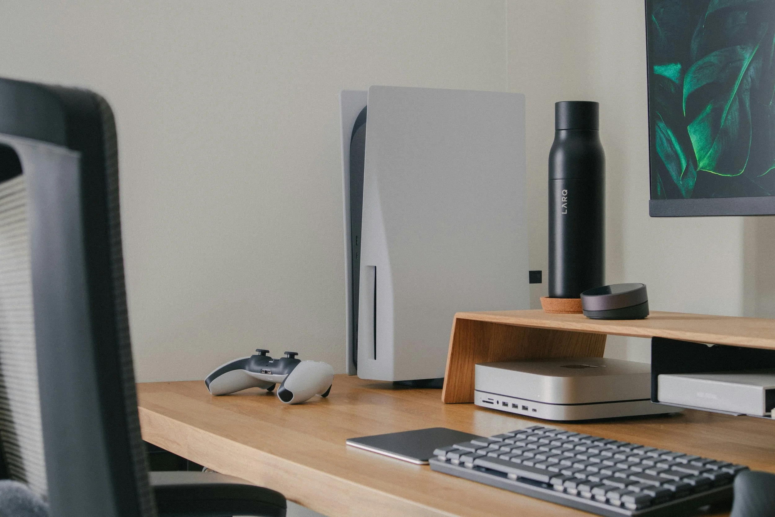 PS5 gaming console on a desk