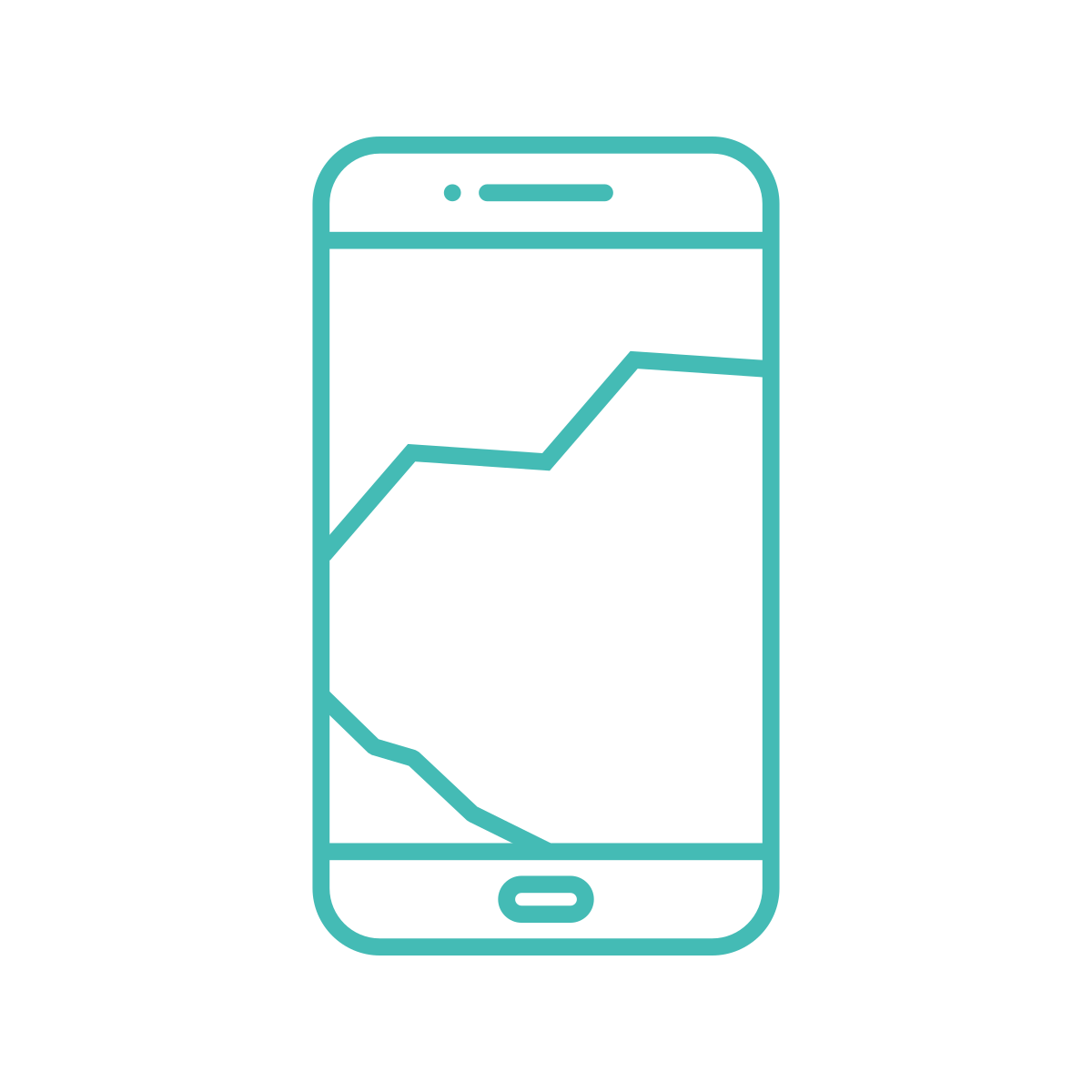 Line graph displayed on a smartphone screen.