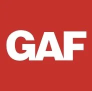 GAF logo on a red background