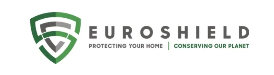 Euroshield logo with a shield design and the company slogan 'Protecting Your Home | Conserving Our Planet'.