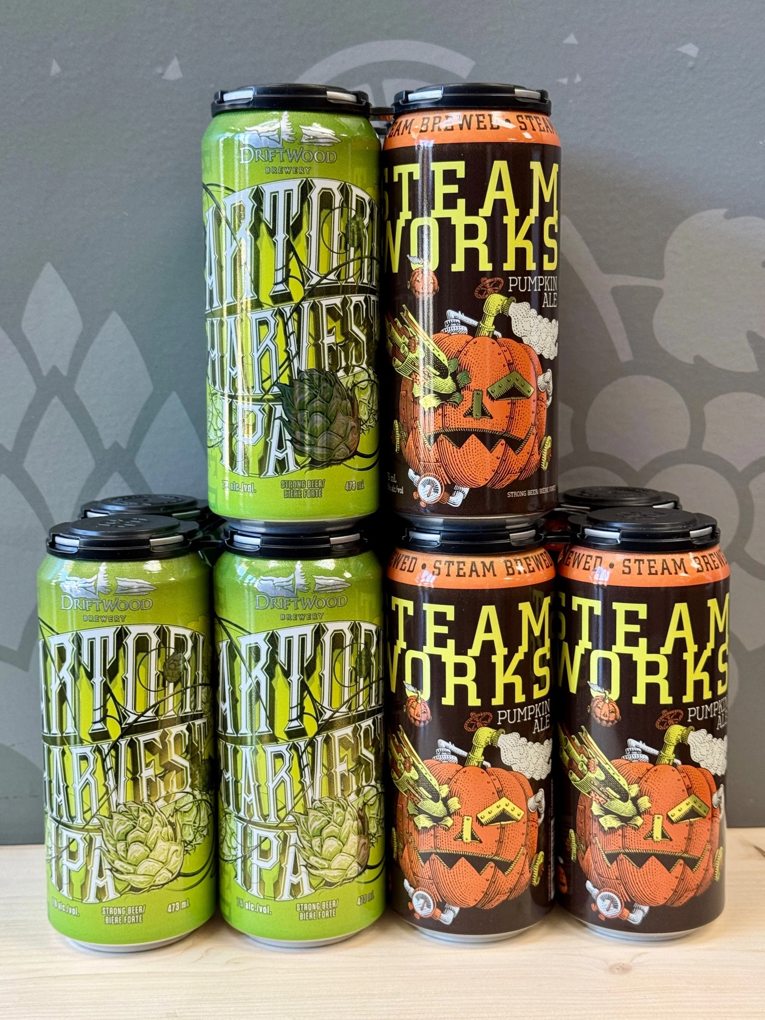 Fresh hop beer or pumpkin beer, which one are you picking this season? Why not both!

The very limited @driftwoodbrewery Sartori Harvest Fresh Hop IPA is back, and your favourite pumpkin ale by @steamworksbeer has also arrived. Whether you are lookin