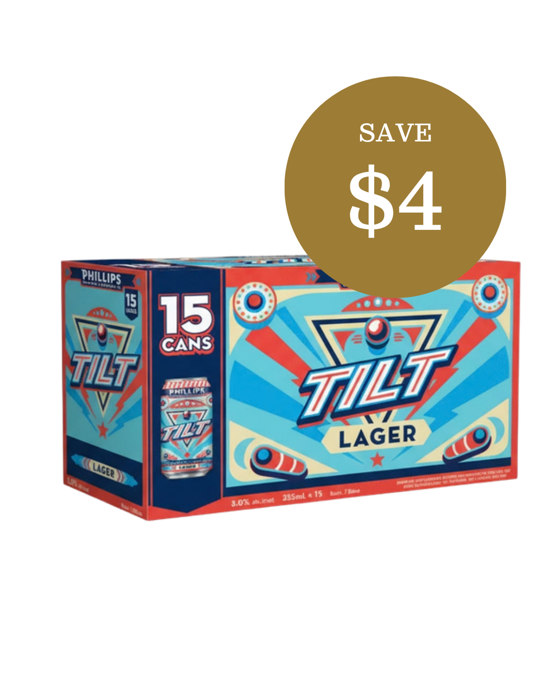 Phillips Tilt Lager 15 pack cans, save $4