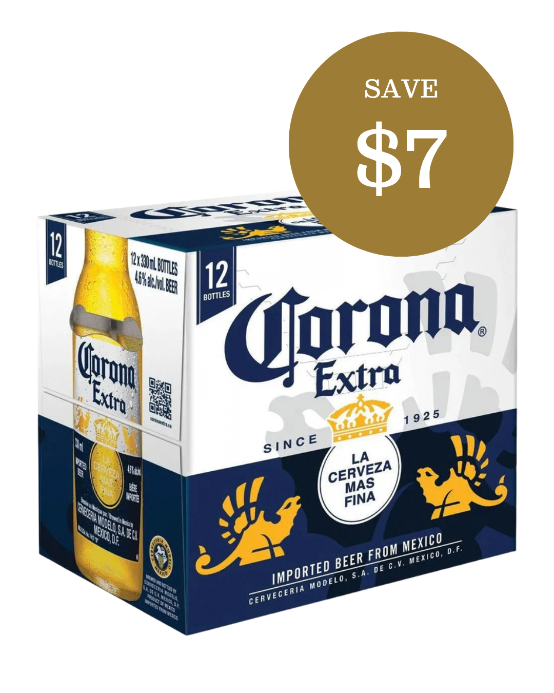 Corona Extra 12 pack bottles, save $7