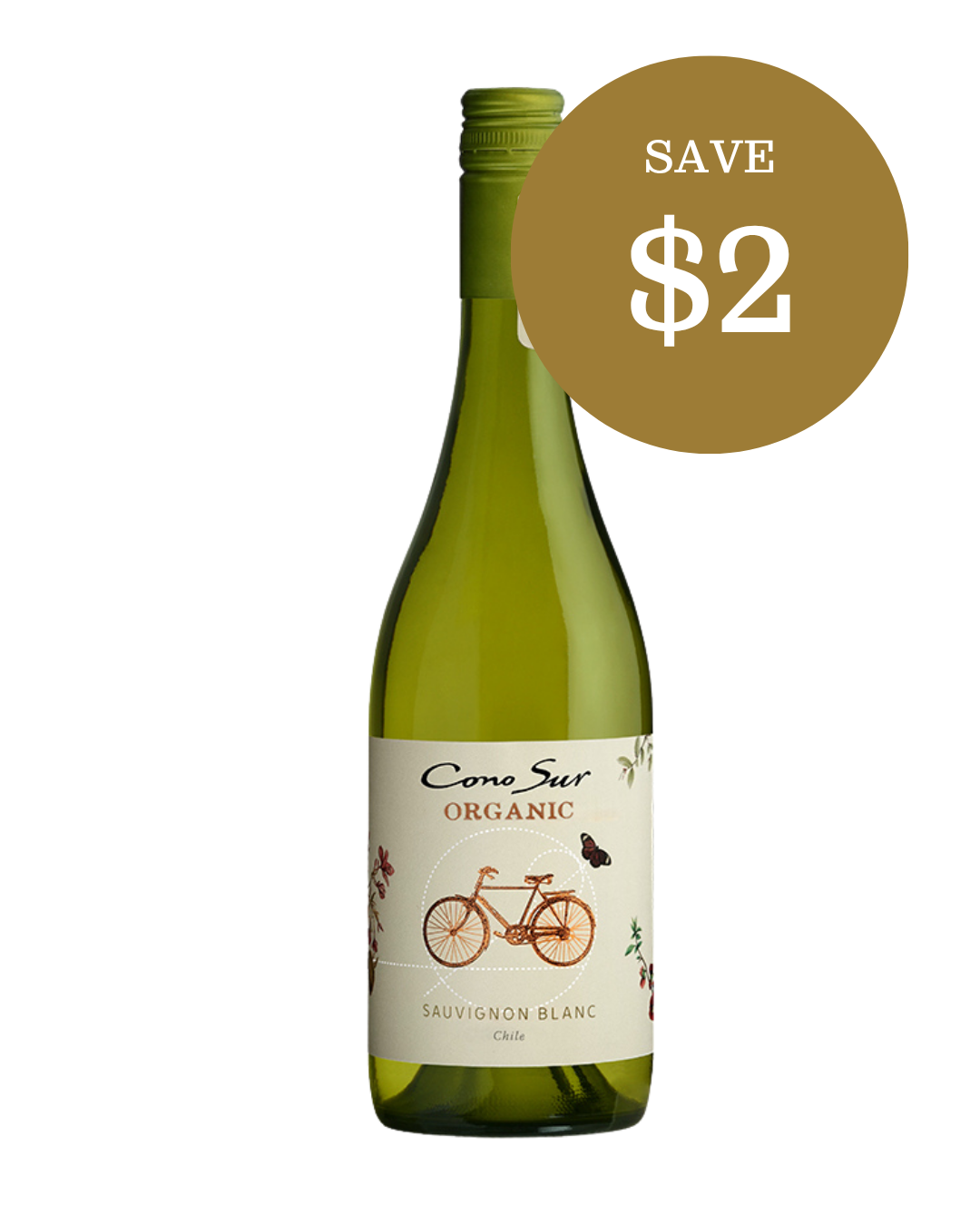 Cono Sur Organic Sauvignon Blanc bottle, save $2