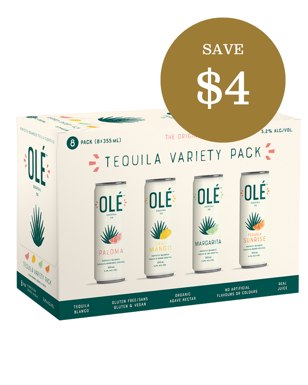 Olé Tequila Cocktail Variety Pack cans, save $4