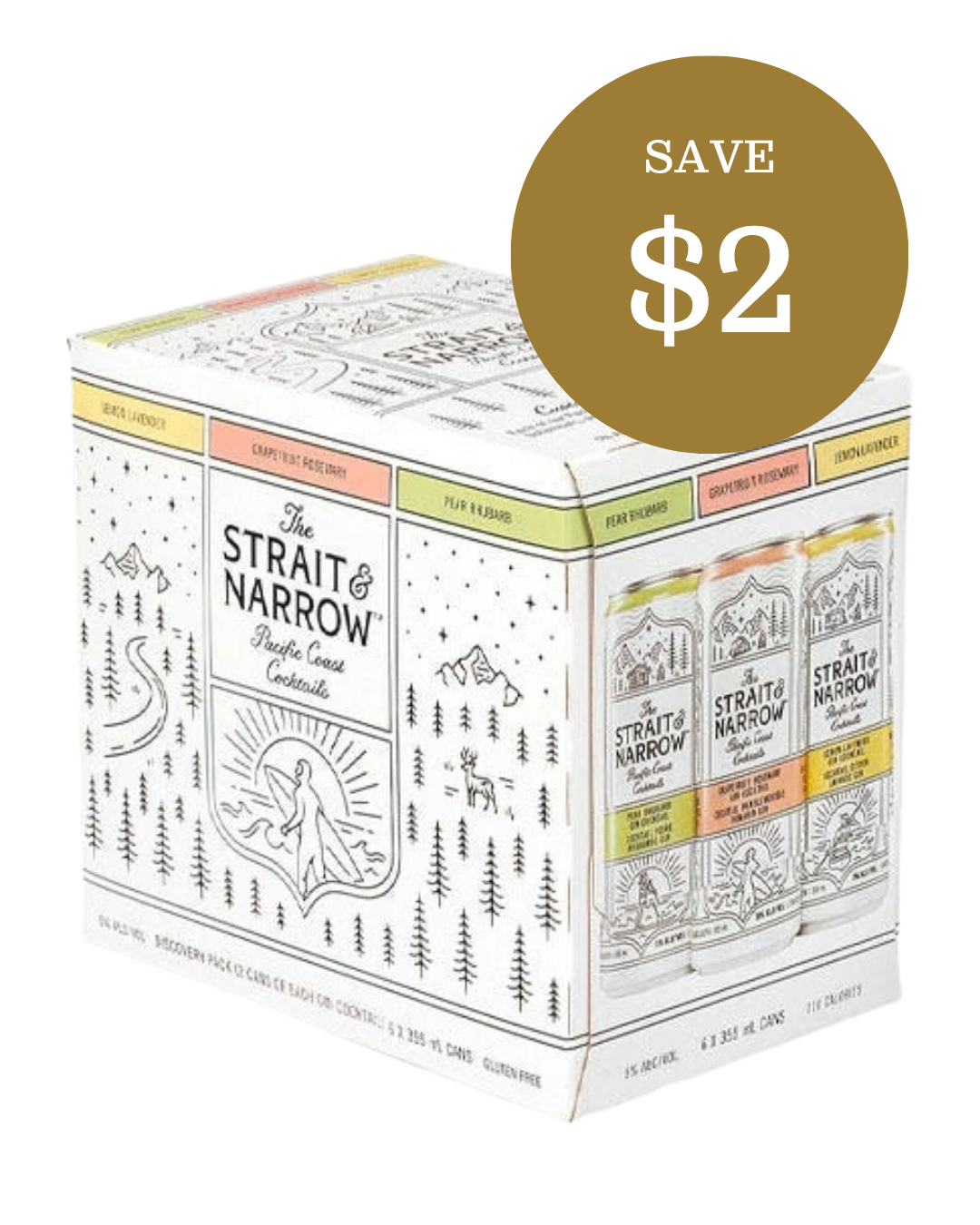 Strait and Narrow mixed 6 pack cans, save $2