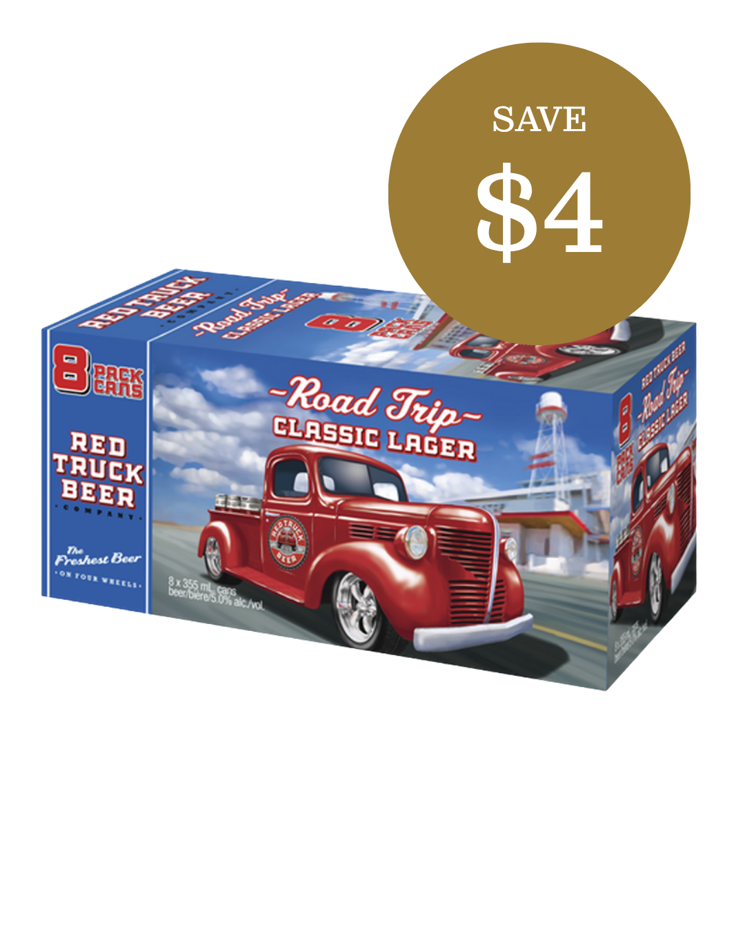 Red Truck Beer Road Trip Classic Lager 8 pack cans on sale at JAK's Beer Wine Spirits, May 2026