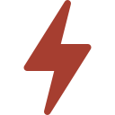 A red lightning bolt icon