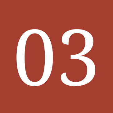 Number 03 in white on a red background