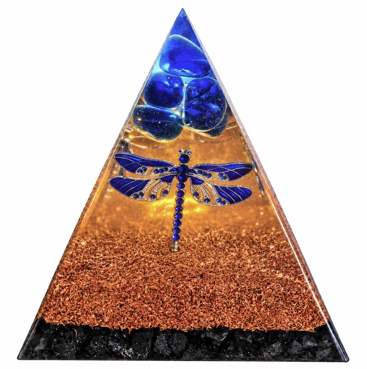 Blue with copper