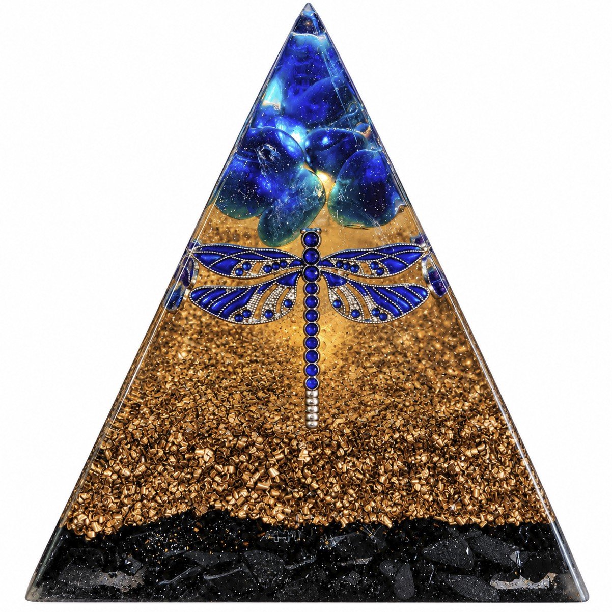 Blue with brass