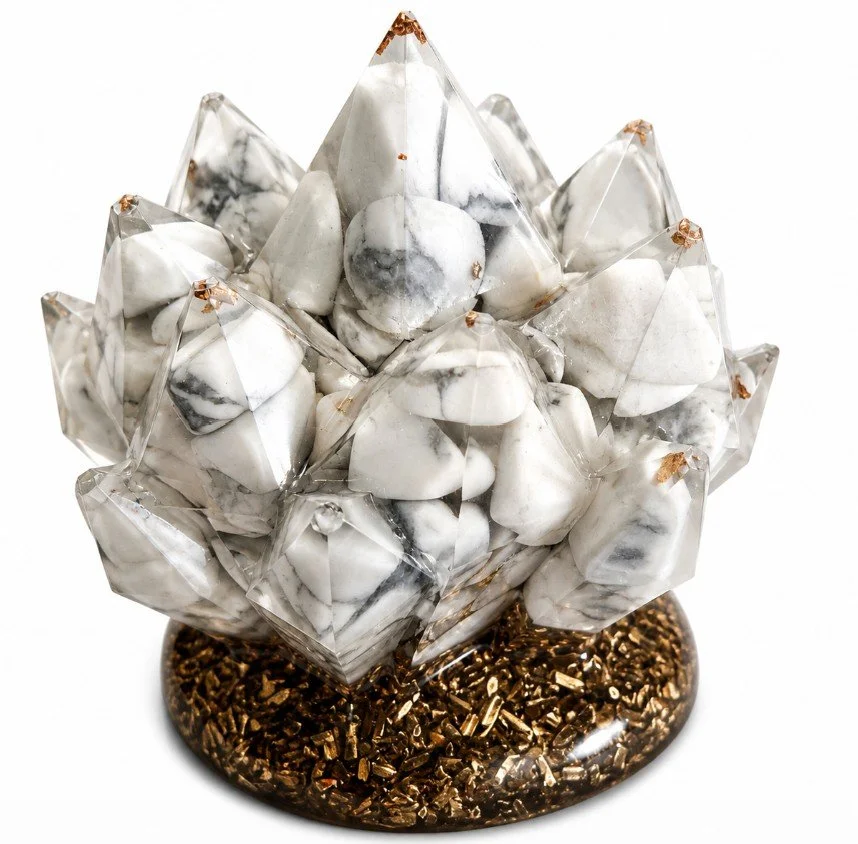 White Howlite Orgonite Cluster.jpg