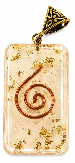 Copper Spiral Selenite Pendant