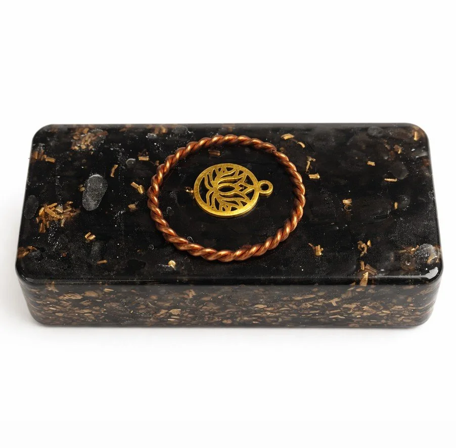 Black brown patterned Orgonite Pod.jpg
