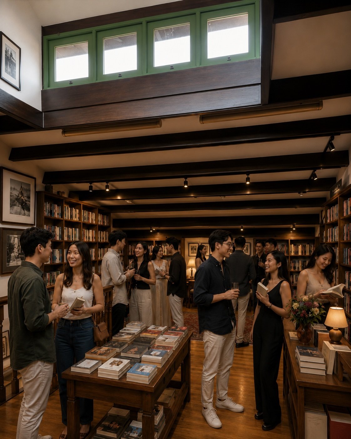 Guests reading and meeting at The Last Bookstore On Earth