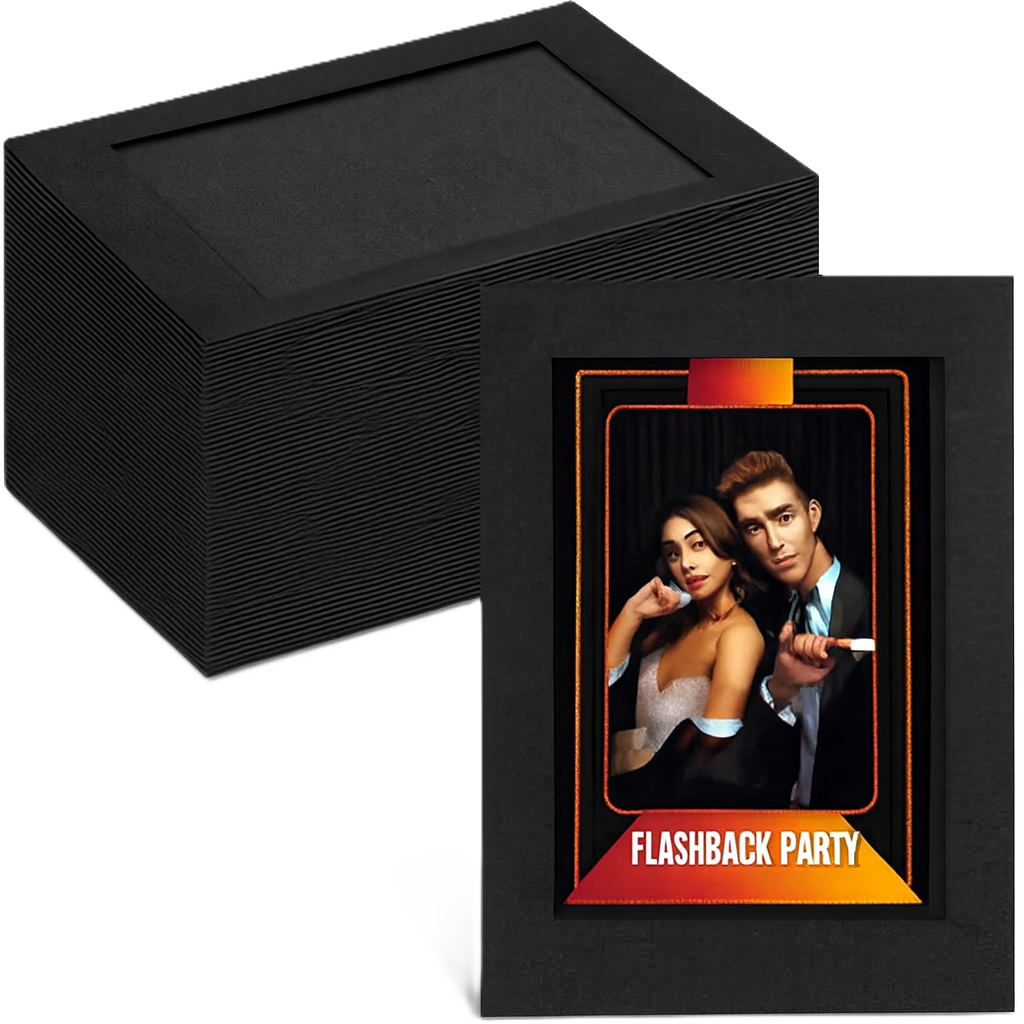 🖼️ Black Cardboard Frames Up to 150 Guests– $45