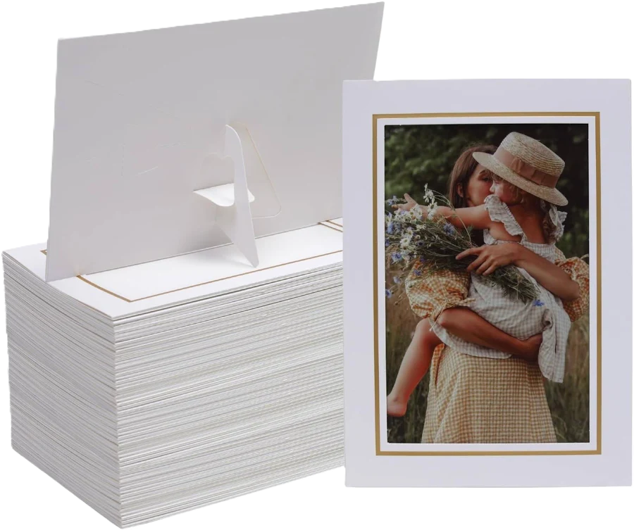 🖼️ White w/ Gold Trim Frames – $90  Up to 150 Guests