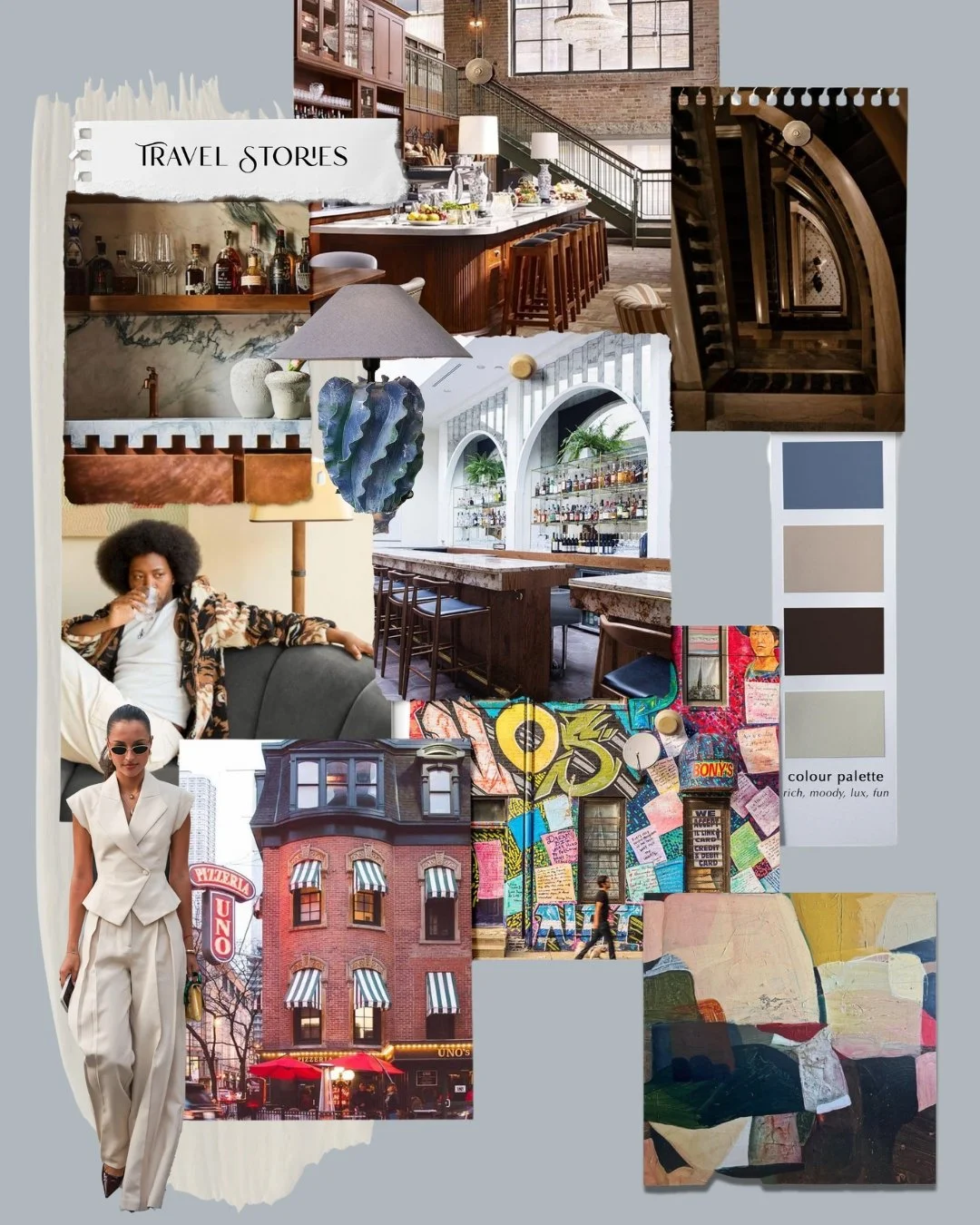 💭 inspo | Similar to the dining room concept, this kitchen was to take the clients on a worldwide journey, leaning into their passion for travel, entertaining, creativity and art. With their love for Chicago starting the trip, we took inspo from the