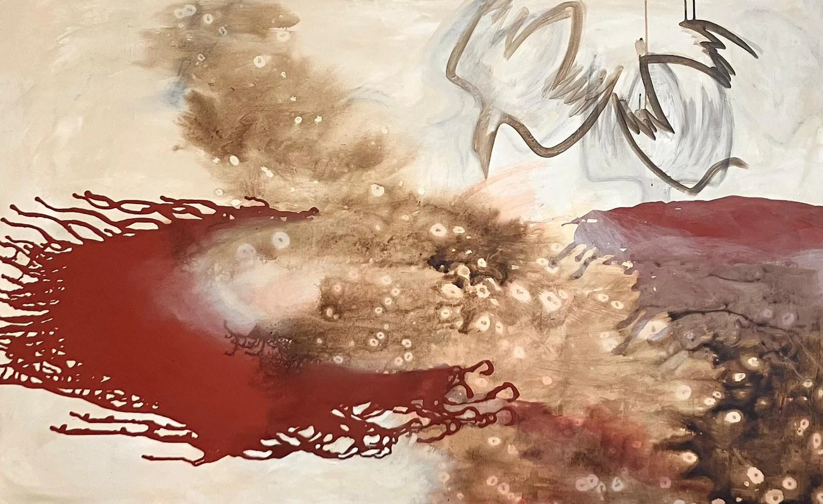 Work in Progress IX, 155 × 95 cm, mixed media on canvas, 2026