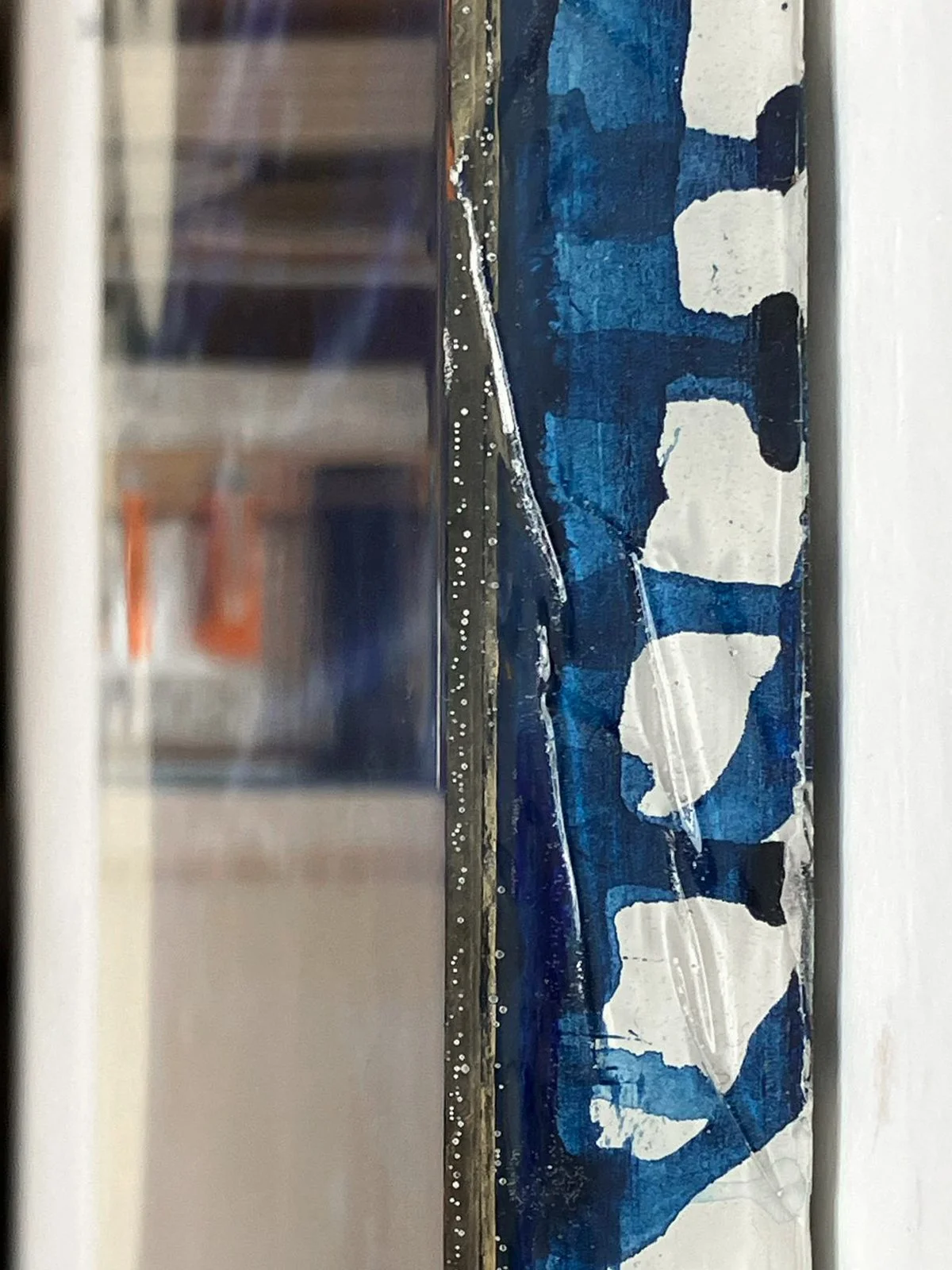 Olexice, acrylic, marble dust, filler and epoxy resin on canvas, 50 × 40 cm, 2025