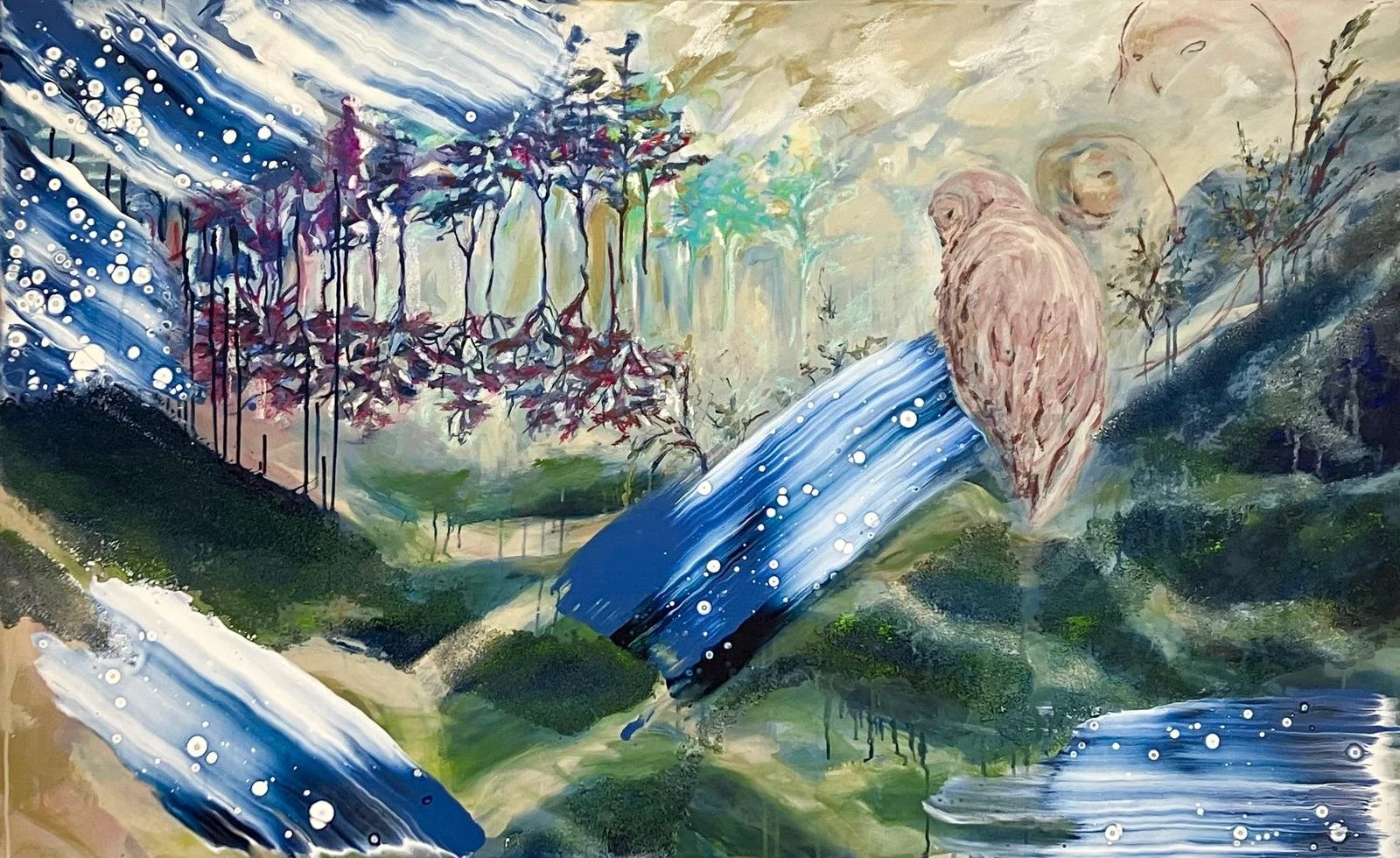 Work in Progress V, 155 × 95 cm, mixed media on canvas, 2026