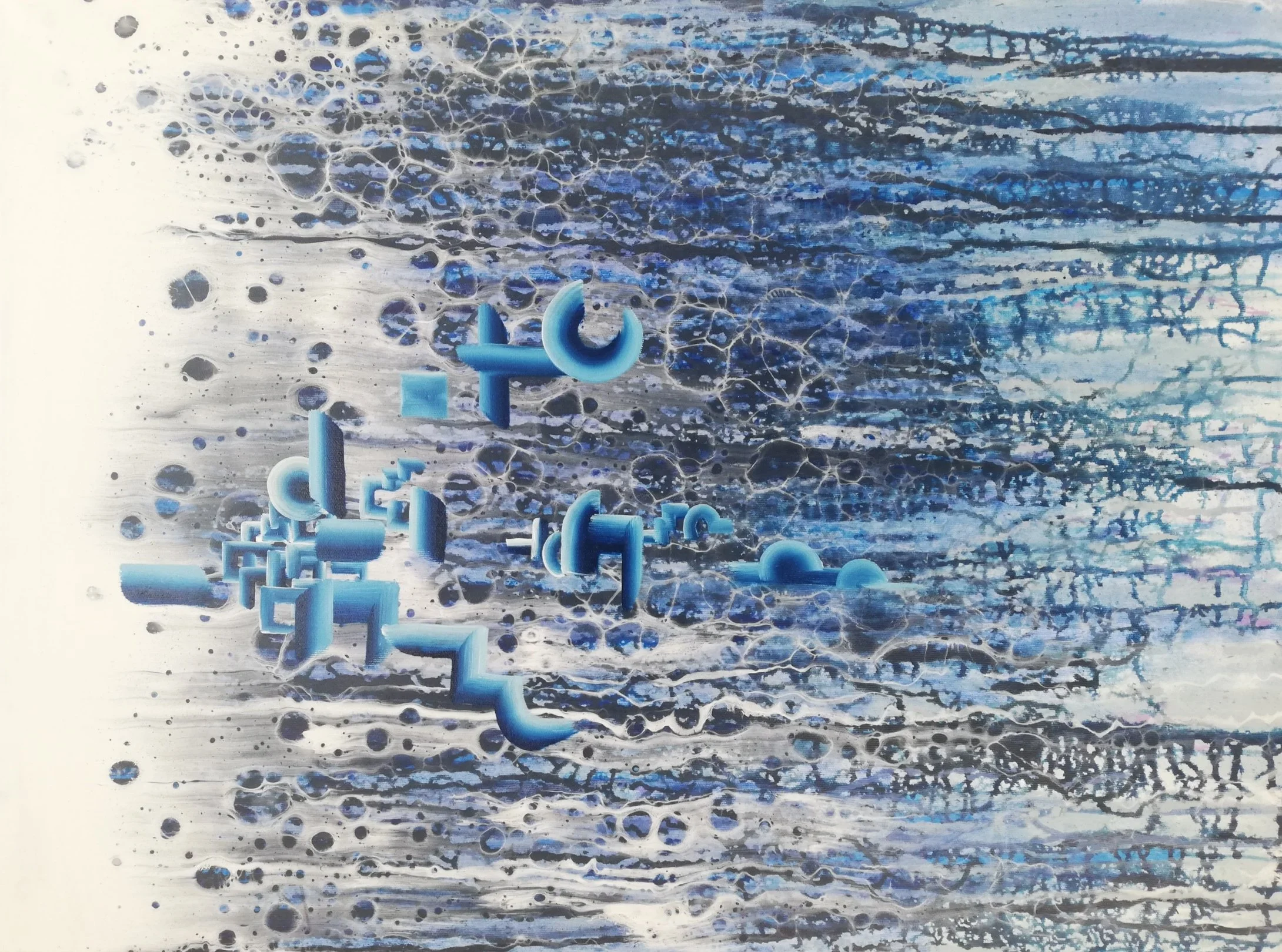 4u5, acrylic and oil on canvas, 80 × 60 cm, 2021