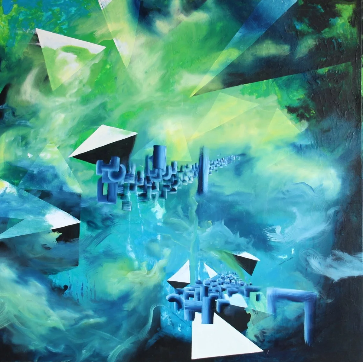 2a3, acrylic and oil on canvas, 100 × 100 cm, 2020