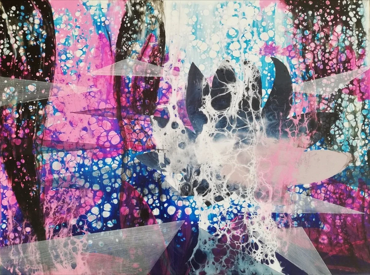 4t7, acrylic and oil on canvas, 80 × 60 cm, 2022