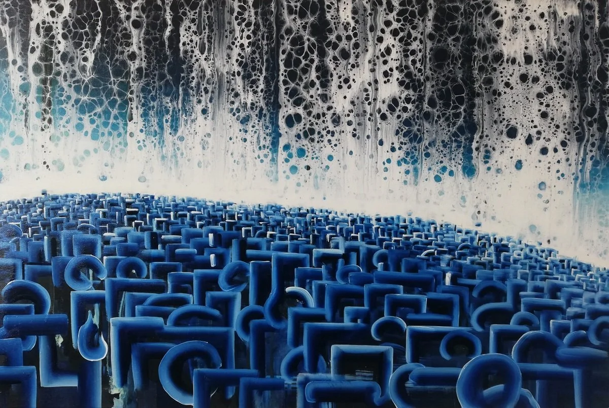 v3, acrylic and oil on canvas, 90 × 60 cm, 2021