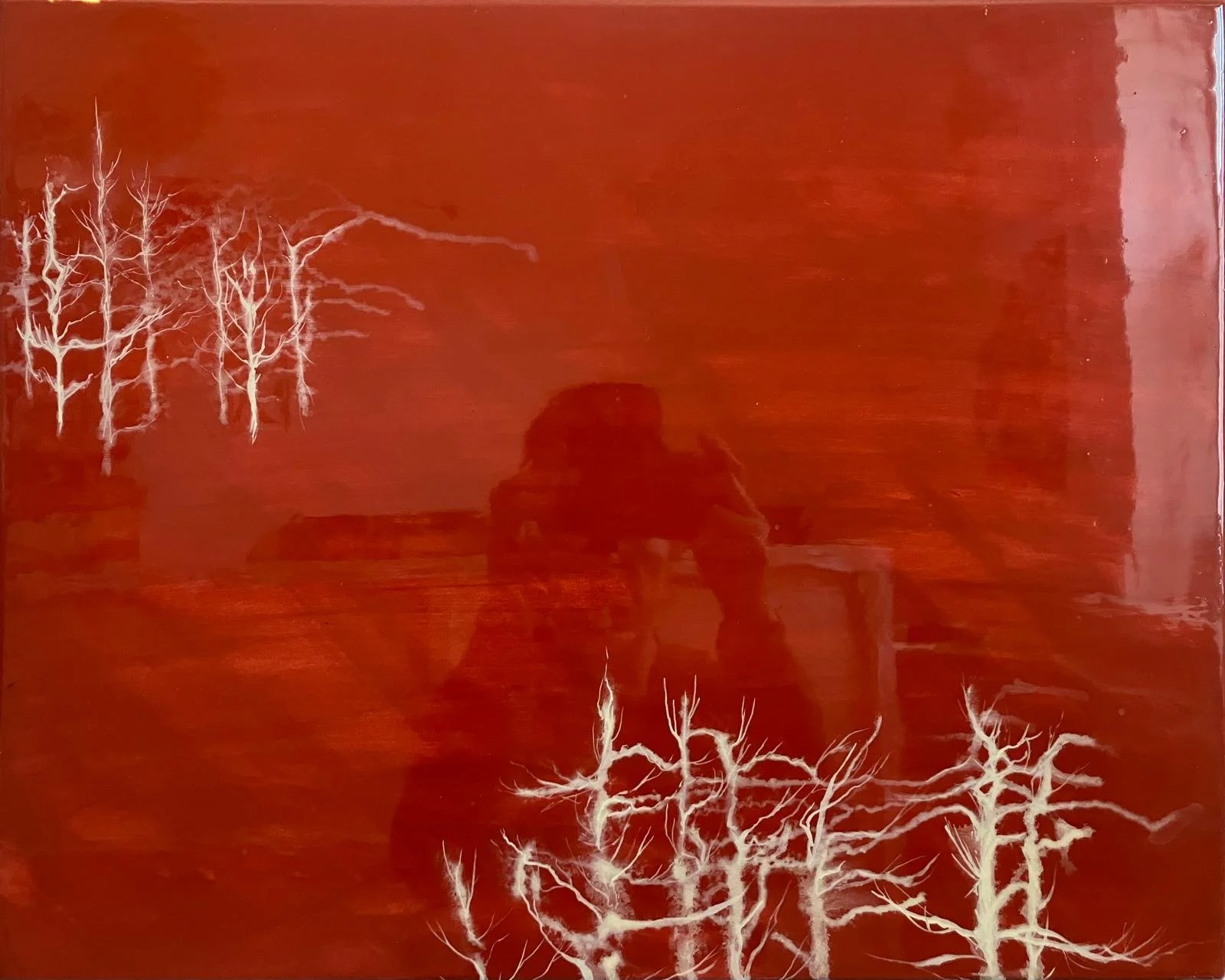 8q3, acrylic, filler and Varnish on canvas, 50 × 40 cm, 2025