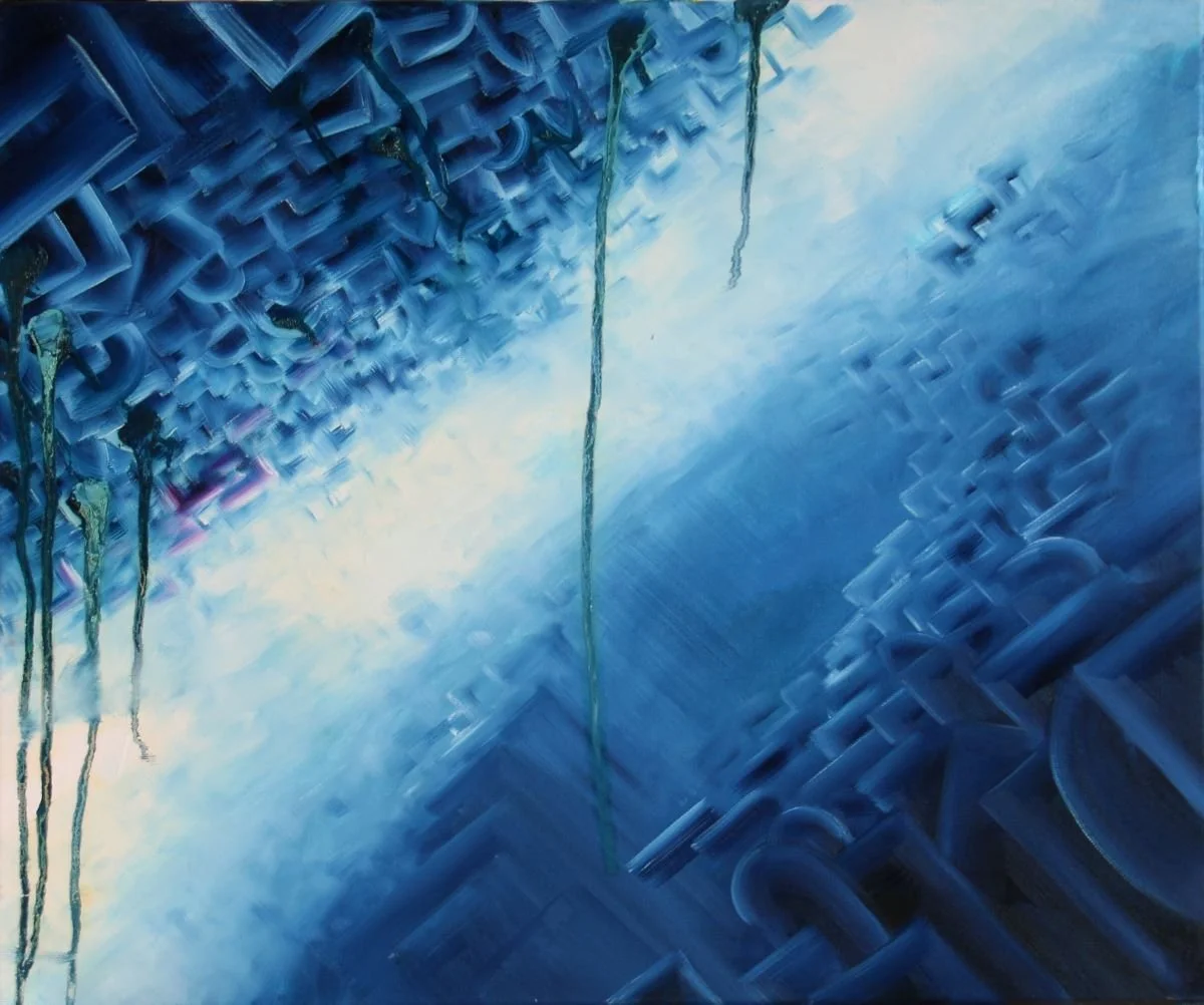 2e1, acrylic and oil on canvas, 50 × 60 cm, 2020