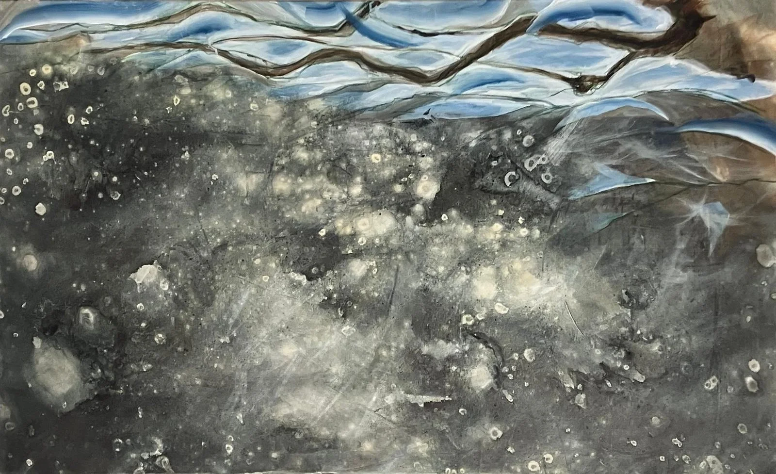 Work in Progress VI, 155 × 95 cm, mixed media on canvas, 2026