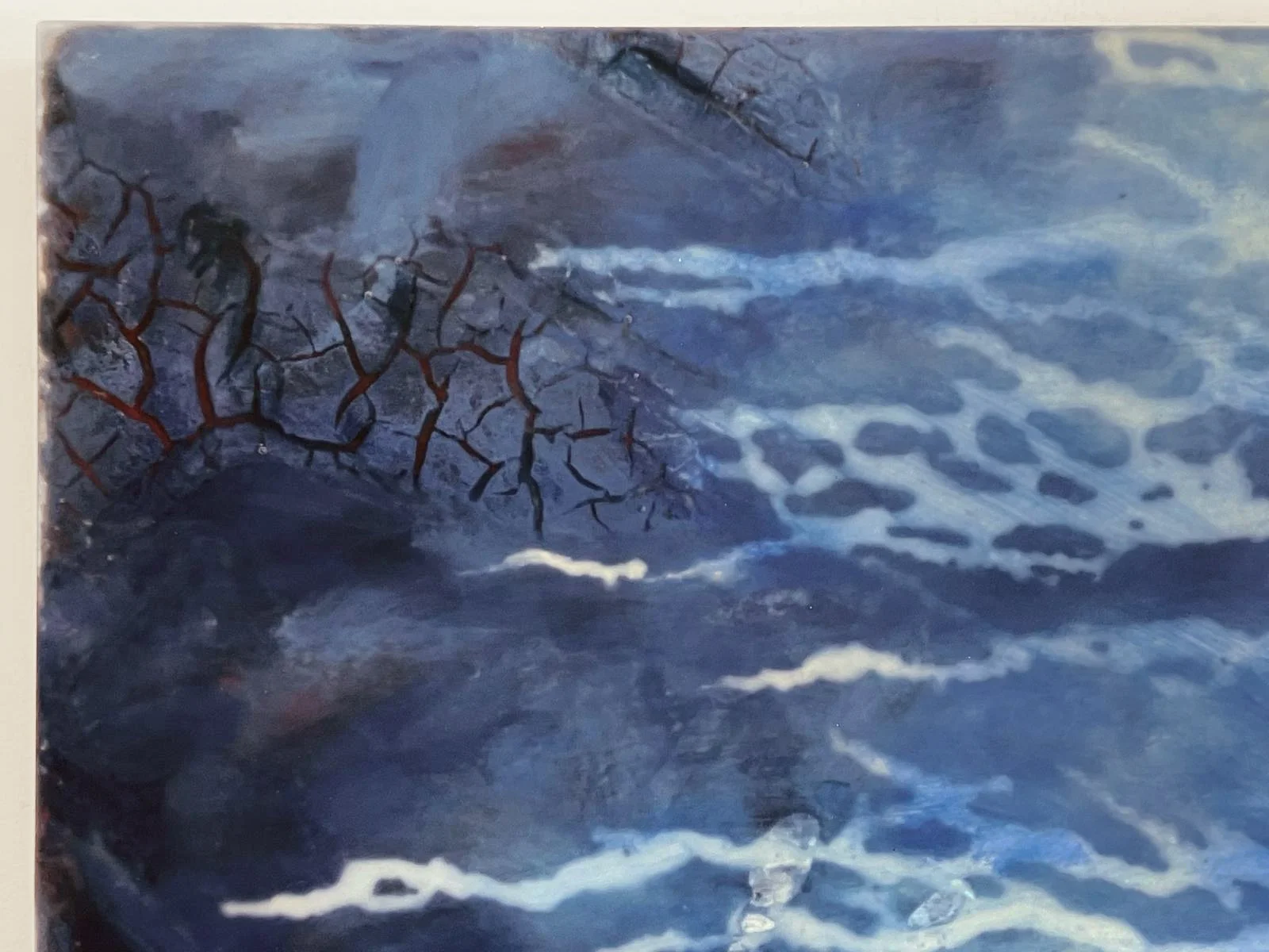 Wojtowka, acrylic, marble dust, filler and epoxy resin on canvas, 50 × 40 cm, 2025