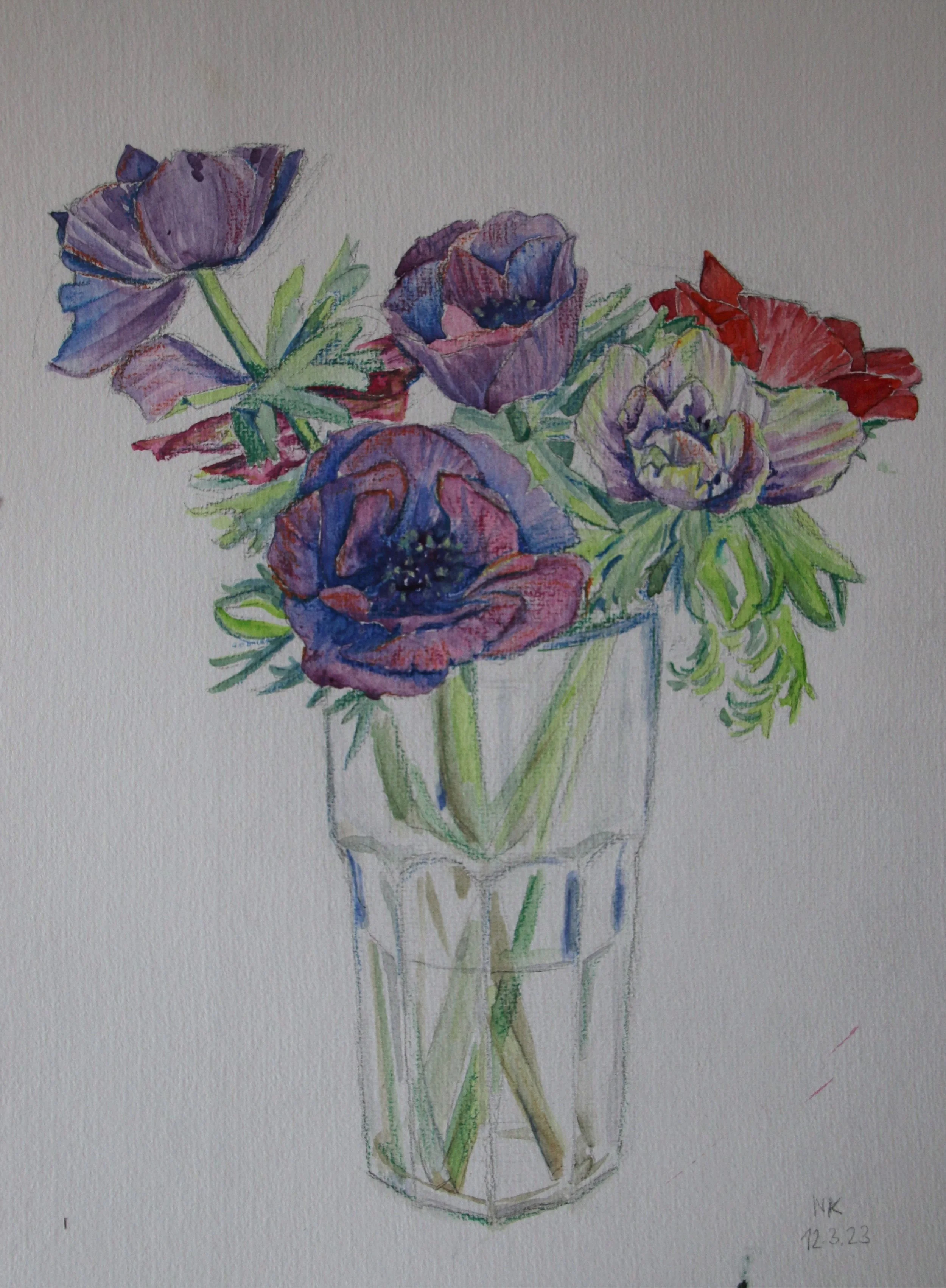 6x1, watercolour, 24 x 31 cm, 2023