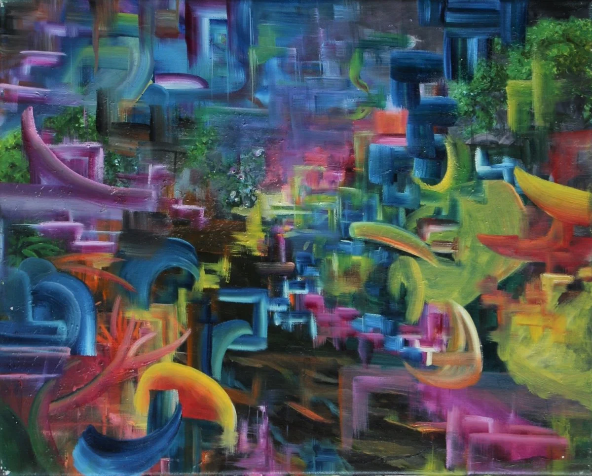 1q8, oil on canvas, 50 × 40 cm, 2019