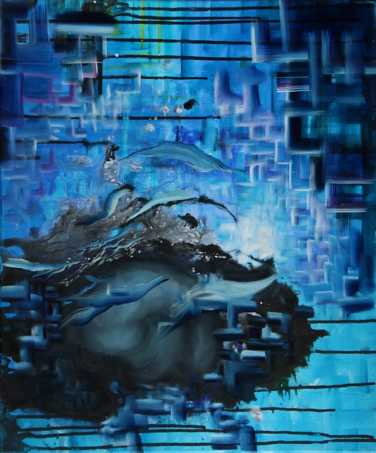 1s4, acrylic and oil on canvas, 50 × 60 cm, 2020