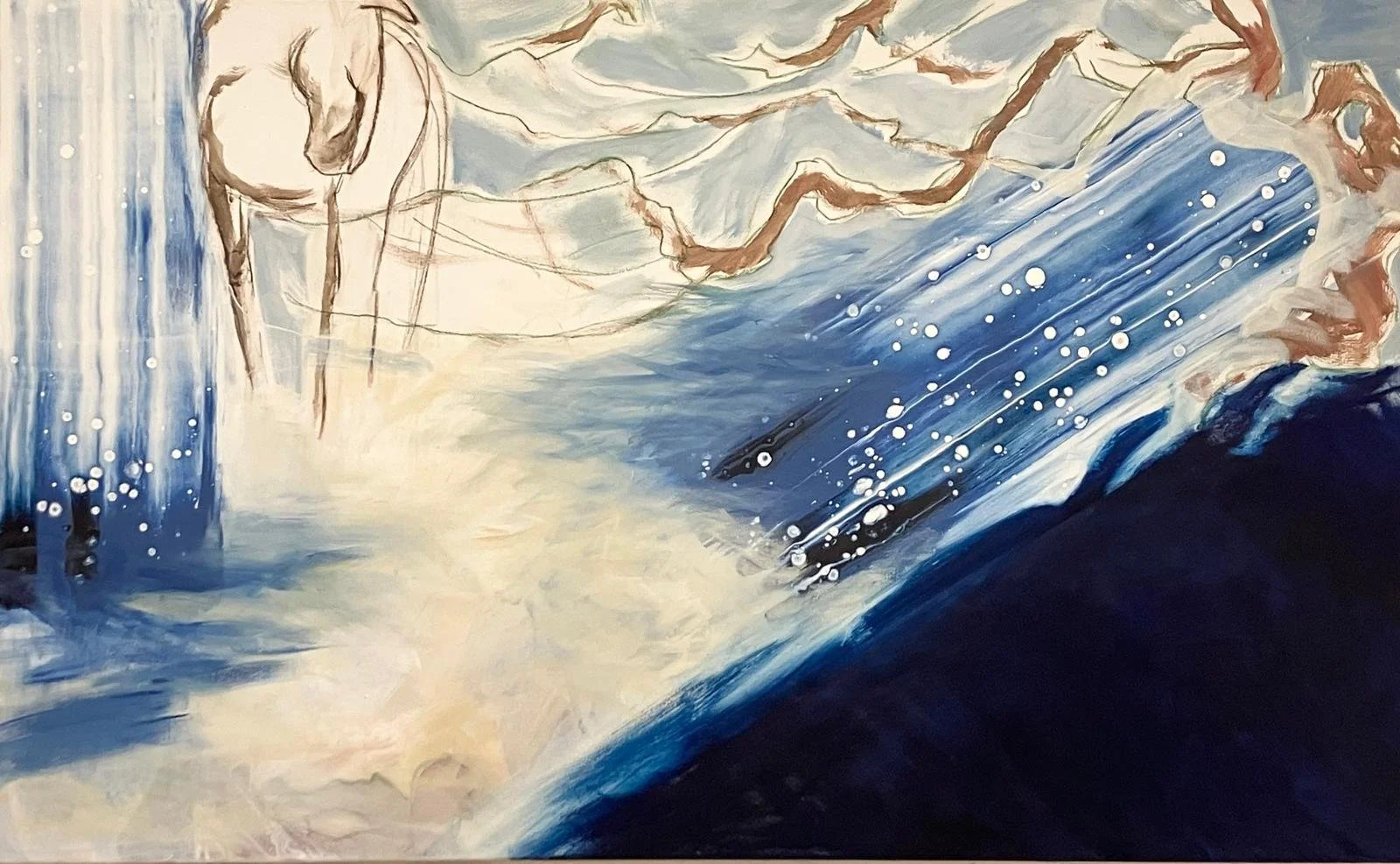 7p5, mixed media on canvas, 155 × 95 cm, 2025