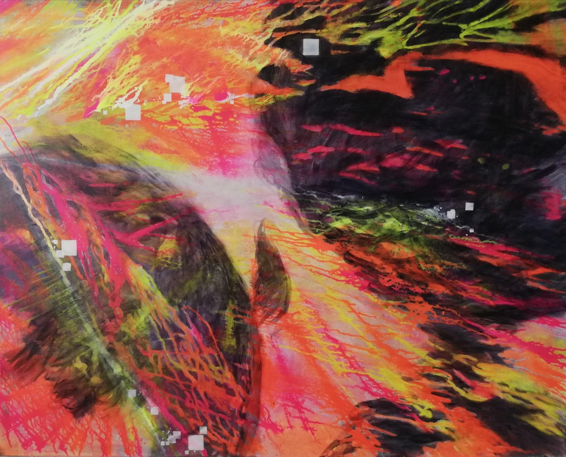 5q7, acrylic on canvas, 155 × 100 cm, 2022