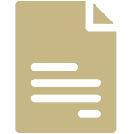 Icon of a letter or document with folded corner, beige background, and black lines indicating text.