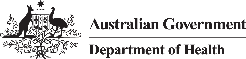 Australian Government Department of Health logo with crest and text.