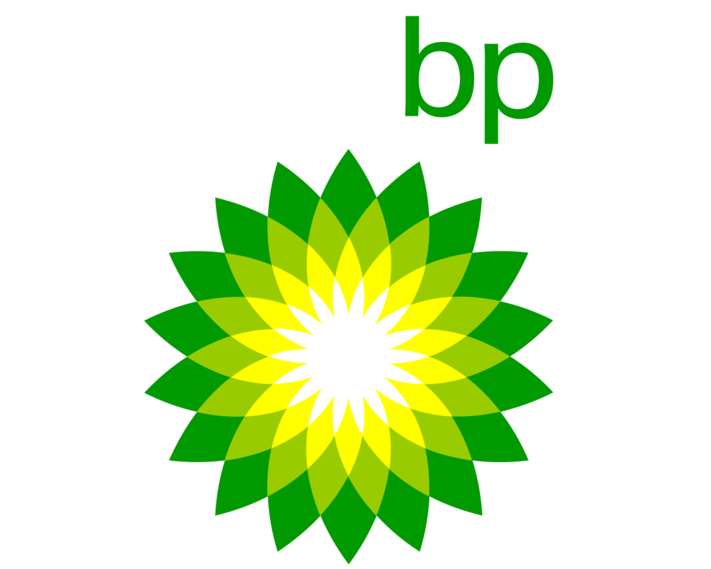 A geometric logo of a stylized flower with yellow and green petals. The logo includes the text 'p' and 'p' in green in the upper right corner.