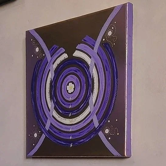 Commande personnalisée, acrylique sur toile. "Primula". Elaura Donnadieu, graphiste, illustratrice et artiste peintre.