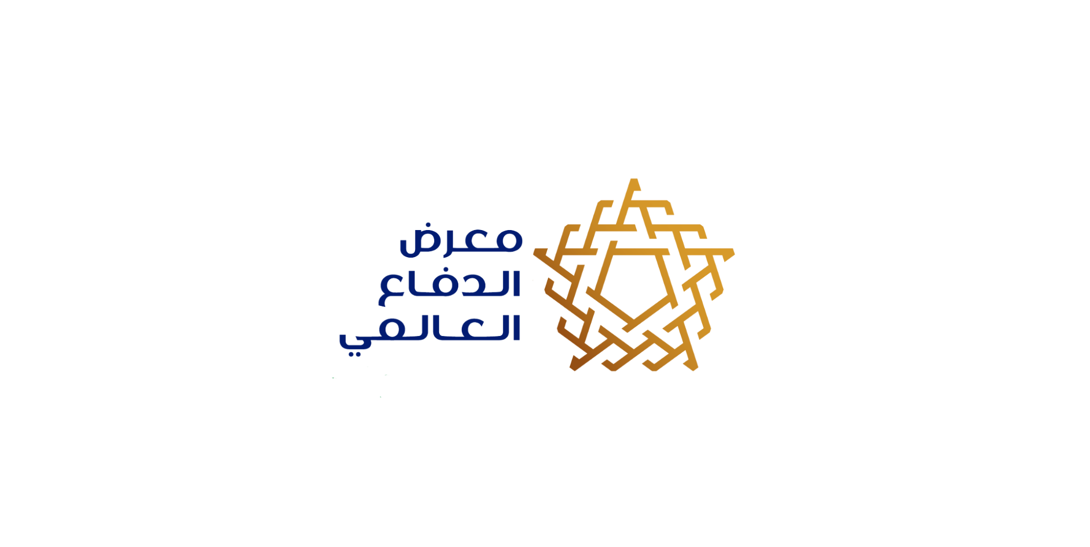 Logo for the World Payment Expo with an intricate gold geometric shape and blue Arabic text that translates to 'World Payment Expo'.
