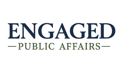 Engaged Public Affairs logo featuring clean, modern typography with a professional, civic-focused design aesthetic.