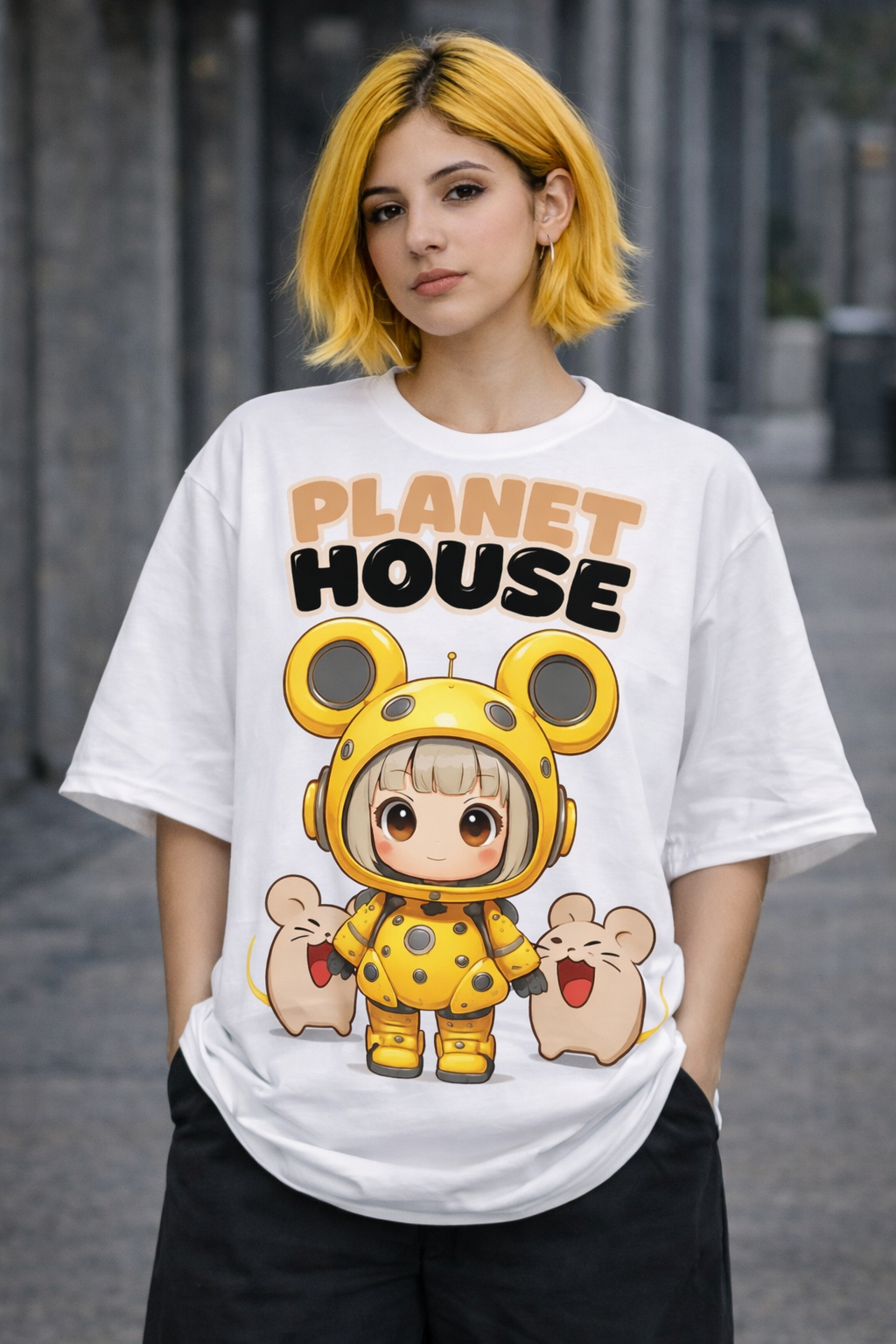 PLAYERA OVERSIZE ESTAMPADO KAWAII MANGA