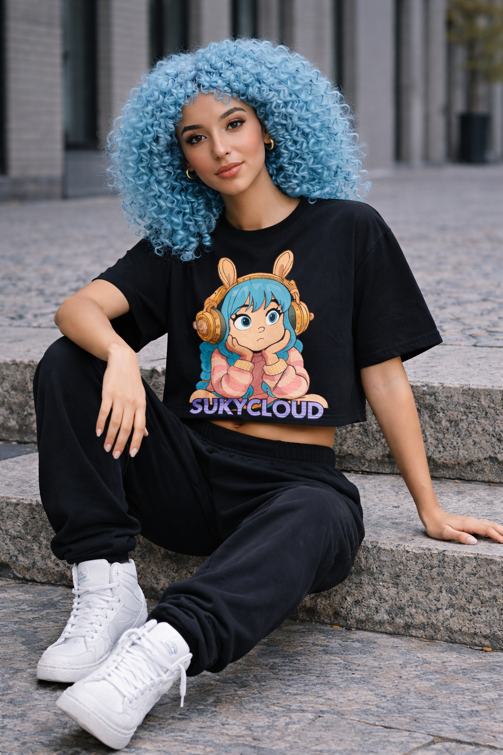 PLAYERA OVER-CROP ESTAMPADO MANGA URBANO