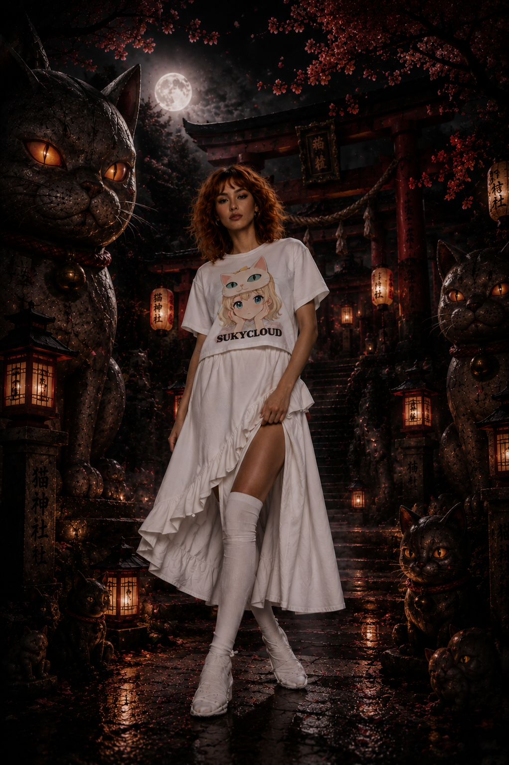 PLAYERA OVER-CROP NEKO SPIRIT