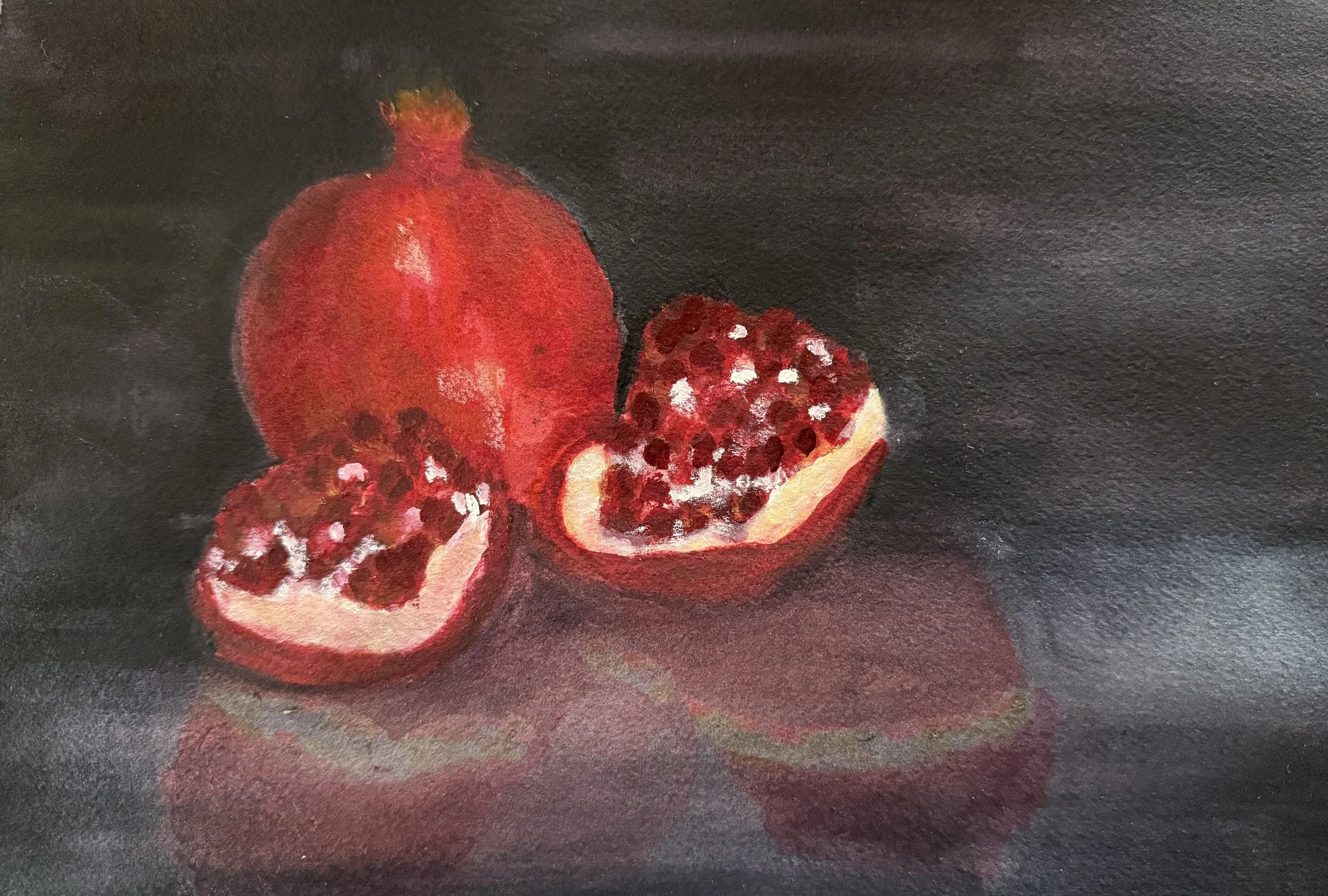 Still life Pomegranate,  Watercolor