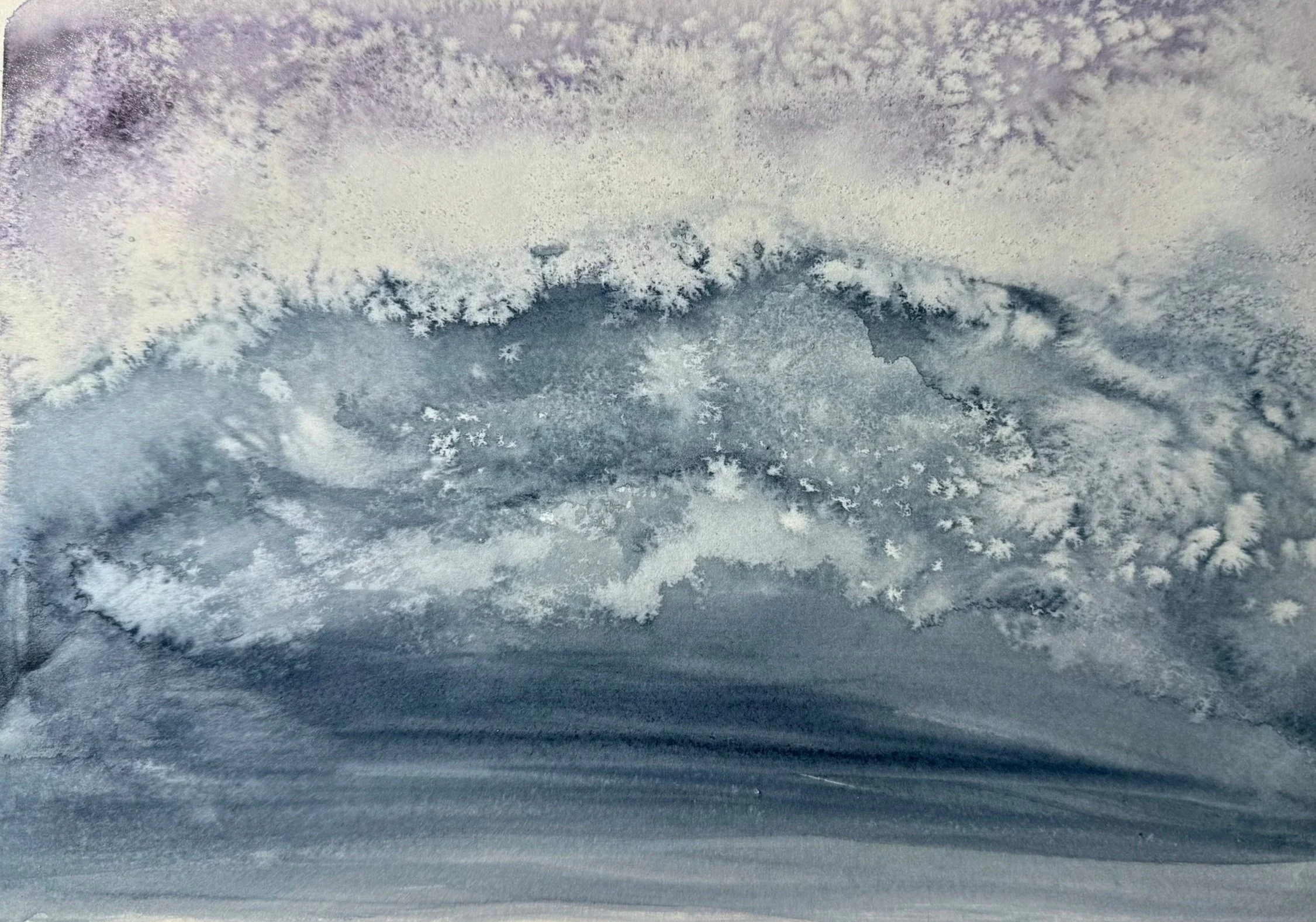 Big Wave understated; Watercolor and salt